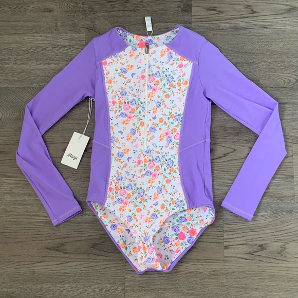Maaji Backyard Triton Reversible Long Sleeve One-Piece Swimsuit - Size L - NWT - Picture 3 of 12
